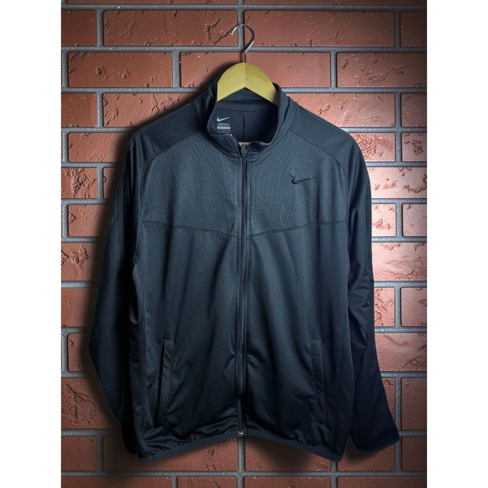 Nike Black Full Zip Athletic Track Jacket Men's Large